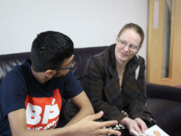 Colleague talking to a pupil
